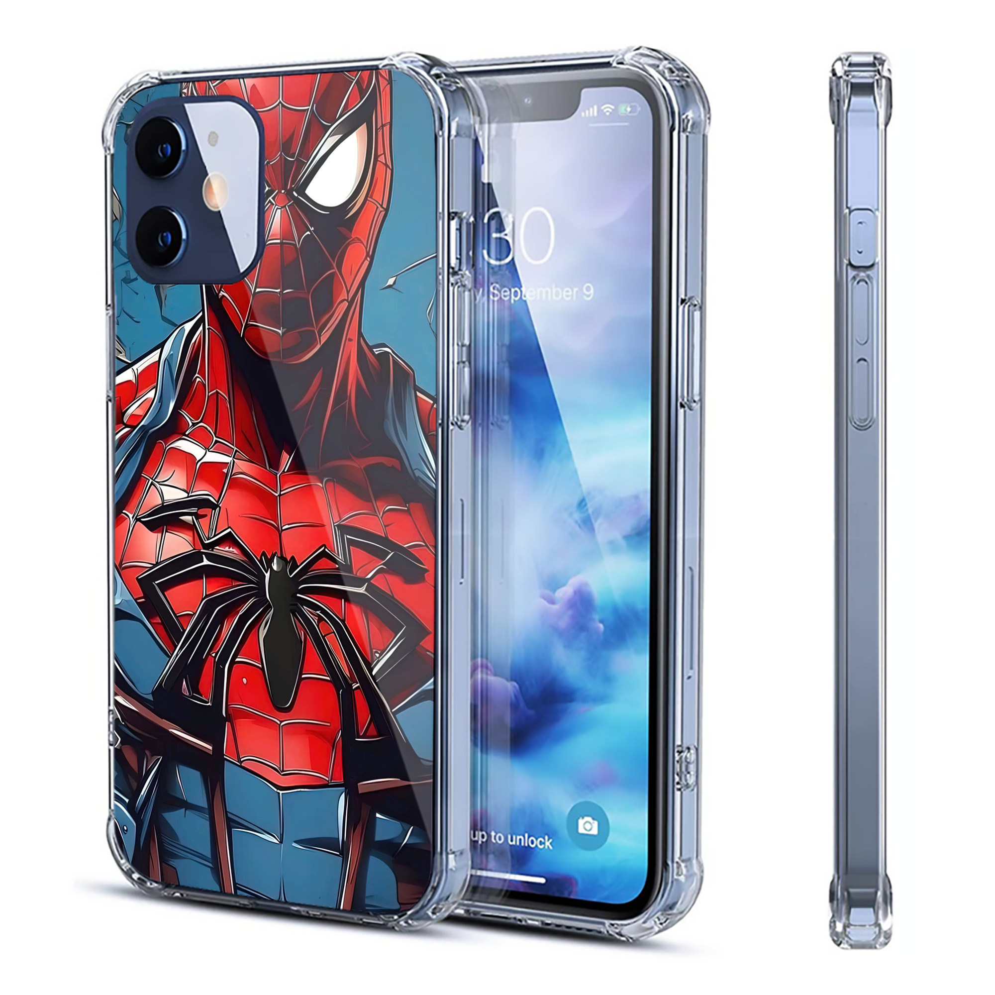 （画像用） Spider Man スパイダーマン 【iPhone 12シリーズ対応】透明スマホケース（クリアソフトケース）